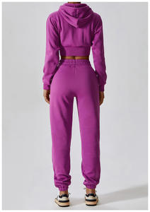 ชุดวอร์มลำลองสำหรับผู้หญิงชุดวอร์ม2ชิ้นซิปด้านบนและเอวยางยืดชุดวอร์มเสื้อกันลมสำหรับผู้หญิงชุดวอร์มคุณภาพสูง - Product Image 2