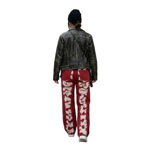 Pantalon cargo en jean décontracté pour femme, style streetwear, avec poches ornées de diamants - Product Image 3