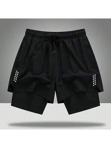 Vente en gros 2 en 1 Gym Wear Cross Fit Shorts Hommes Gym Workout Spandex Running Compression Shorts dessin élastique OEM service - Product Image 6