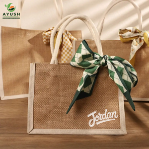 Sacs à provisions imprimés avec logo en jute 100% sacs à provisions personnalisables écologiques - Product Image 3