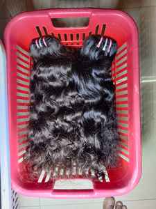 Cabello crudo del sur de la India de alta calidad, cabello humano virgen de un solo estiramiento crudo al por mayor, cabello humano Remy liso natural crudo - Product Image 5