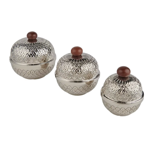 Most Selling Classic Design Hammered Pattern Dates And Nuts Jar And <b>Bowl</b> <b>With</b> Beautiful <b>Lids</b> - Product Image 1