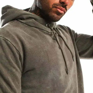 Ensemble de survêtement d'hiver léger et respirant à séchage rapide, coupe régulière, streetwear pour hommes, lavage à l'acide personnalisé OEM d'usine à bas prix - Product Image 5