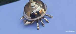 Campana de Cangrejo de Latón Antiguo, Chapada en Oro, Pulida, Estilo Vintage Imitación, para Recepción de Hotel, Escritorio de Profesor, Campana de Mano Calvin - Product Image 5