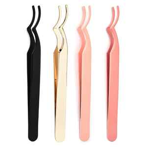 Customized Colorful Rose Gold Black Stainless Steel Precision Durable Painting Eye Lash Extension Applicator Eyelash <b>Tweezers</b> - Product Image 1