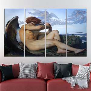Tableau imprimé sur toile « Fallen Angel » : décoration murale classique en verre trempé, lot de 4 toiles - Product Image 1