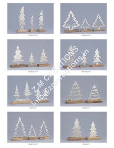 Figurine de pin moderne Bougeoir chauffe-plat en bois d'aluminium Fournitures de décoration de Noël écologiques Idée cadeau Base en bois - Product Image 5