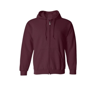 Venta al por mayor 100% algodón hombres Hoody lujo cremallera impresión personalizada calidad impresión peso pesado de gran tamaño sólido de punto sudaderas con capucha de los hombres - Product Image 5