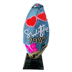 Bandeaux pour cheveux Swifttie à perles confortables, best-sellers, audacieux, classiques, embellissants, avec une belle broderie, couleur grise, pour les cheveux, le sport - Product Image 1