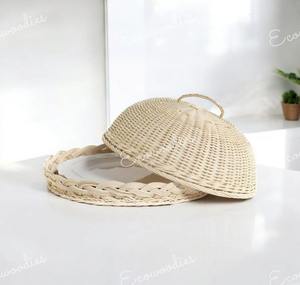 New Design Multi-Functional Wicker <b>Cake</b> Stand and Serving Platter With Wicker Dome Lid Elegant Wedding <b>Cake</b> Stand and Decoration - Product Image 3