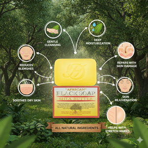 สบู่สมุนไพรดำแอฟริกันบำรุงผิว อุดมด้วยเชียบัตเตอร์ สบู่ก้อนทำมือ สำหรับการดูแลผิวและเพิ่มความชุ่มชื้น เหมาะสำหรับทุกสภาพผิว - Product Image 3