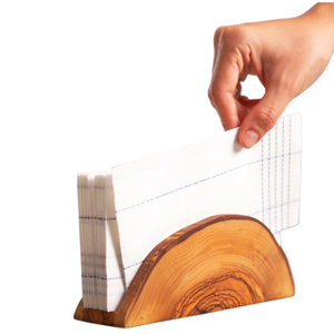 Servilletero de madera maciza hecho a mano con soporte de tejido decorativo de diseño elegante para uso en el hogar o restaurante de boda almacenado - Product Image 4