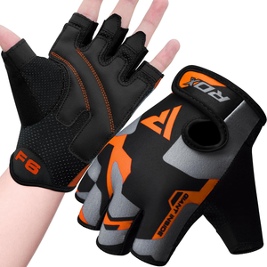 Gants de sport unisexes à demi-doigts en gros, poignées de main respirantes en PU, sangle de poignet réglable avec boucle, durables pour la musculation - Product Image 4