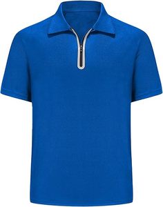 Polo de sport à manches courtes en coton léger pour homme, absorbant l'humidité, respirant, brodé, à motif solide - Product Image 6