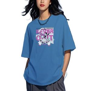 Camiseta de Manga Corta con Cuello Redondo, Estilo Casual para Mujer, con Letra Personalizada Estampada, Verano, 100% Algodón, Tejido Transpirable Antiarrugas - Product Image 5