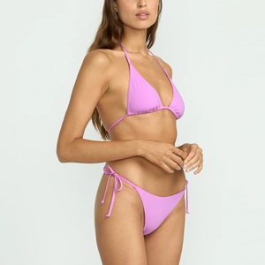 Bikini de Dos Piezas Personalizado al por Mayor para Mujer, de Spandex/Nylon con Estampado de Leopardo, Fórmula de Tres Puntos, Bordado Brillante, Sin Mangas, Extremo, para Verano - Product Image 3