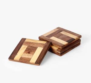 Premium Wooden Square <b>Coaster</b> Set Heat Resistant Handcrafted <b>Drink</b> <b>Coasters</b> for Coffee Tea Table Protection Home Decor - Product Image 5