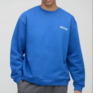 เสื้อสเวตเตอร์ผ้าฝ้ายโพลีสกรีนลายสำหรับผู้ชายทรงโอเวอร์ไซส์ออกแบบโลโก้ได้ตามต้องการมีคุณภาพ2025 - Product Image 1