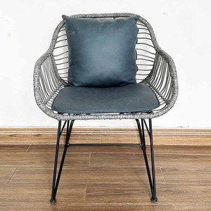 CBCF214 Contemporary Outdoor <b>Table</b> and 2 Chairs Set <b>Iron</b> Frame & Synthetic Rattan Weave for Garden or Park Use - Product Image 3