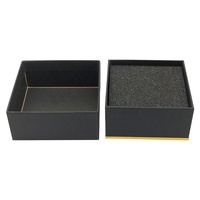 Boîte à bijoux en papier écologique avec insert en mousse EVA, couvercle et base en carton rigide avec logo doré, emballage cadeau