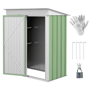 Outsunny Abri de jardin en acier avec porte verrouillable, 161x95x163/181cm, vert - Product Image 1