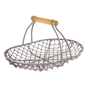 Cesta de Alambre Metálica Redonda de Último Diseño, Cesta de Almacenamiento con Asa, Estilo Vintage, Organizador de Cocina - Product Image 2
