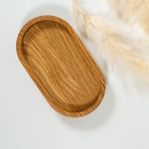 Bandeja de madera de roble Natural de alta calidad diseño ovalado clásico personalizado hogar Hotel restaurante joyería que sirve cuadrado decorativo al por mayor - Product Image 6