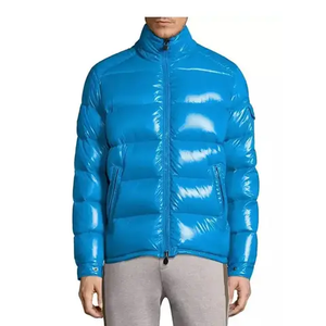 Veste bouffante brillante sur mesure pour hommes vestes d'hiver coupe-vent personnalisées grande taille de couleur unie en gros - Product Image 3