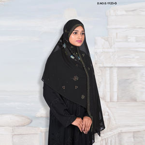 Fashion Forward Georgette Headscarf with Luxe Velvet Insert Detailing for Special Events and Modest Styling - Product Image 3