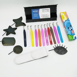 Pince à épiler d'extension de cils violets de haute précision pointe en fibre antidérapante en acier inoxydable pince à épiler à volume mince à 90 degrés utilisation facile - Product Image 4