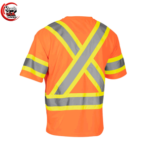 Camiseta de golf de poliéster transpirable de manga corta personalizada para hombre ANSI Clase 3 impermeable LED Flash reflectante Logotipo de ropa de seguridad - Product Image 2