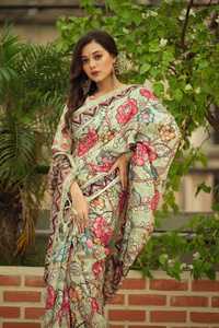 Nouvel arrivage chemisier en lin et coton doux de qualité supérieure, imprimé Kalamkari et Zari, Saree de travail, exportation indienne et fournisseur indien - Product Image 6