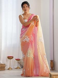 Venta al por mayor GC oro aplastar seda Saree fabricantes en la India - Product Image 3