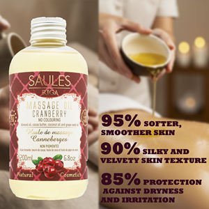 Huile de massage de luxe à la canneberge 2026 – Meilleur prix – Soin SPA anti-âge pour pieds, mains et visage – 200 ml – Ingrédients végétaliens - Product Image 2