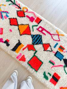 Tapis berbère marocain multicolore en laine, lavable à la main, toutes saisons, Azilal Beni Design Nouvelle arrivée Ensembles de tapis - Product Image 3