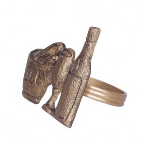 Anneau de serviette de créateur en aluminium pour mariage, anneau de mouchoirs décoratif de TABLE d'hôtel - Product Image 2