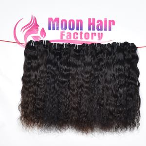 Produit original cuticule alignée naturel brut indien temple faisceaux de cheveux humains ondulés simple dessiné doux soyeux non traité à vendre - Product Image 3