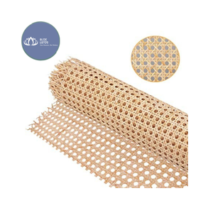DISPONIBLE – Feuille de rotin naturel écologique Blue Lotus, motif carré, maille tressée - Product Image 1