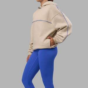 Sweat à capuche pour femmes, couleur chair, nouveau design, polaire épais, streetwear, fabricant en gros - Product Image 4