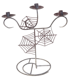 Décoration multifonctionnelle en métal noir en forme de toile d'araignée Art Déco pour la Journée de la Terre, chandelier à bougie chauffe-plat - Product Image 4