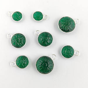 Pendentif rond en quartz émeraude, sculpture à la main, pierre précieuse verte, serti en argent sterling 925, collier avec pendentif, distributeur - Product Image 5