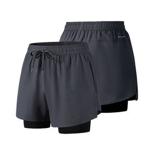 NEW Men Training <b>Shorts</b> <b>Zipper</b> <b>Pocket</b> Double Layer Track <b>Shorts</b> Men Active Wear Quick Dry Gym <b>Shorts</b> - Product Image 5