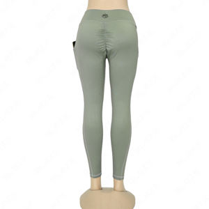 กางเกงโยคะเอวสูงสำหรับผู้หญิงกางเกงโยคะแบบมีกระเป๋าเอวยางยืดทำจากวัสดุที่กำหนดเอง - Product Image 3