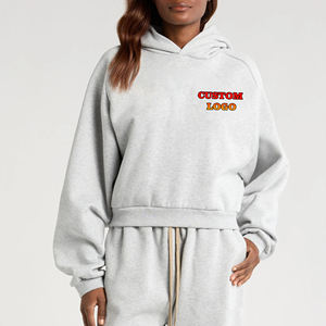 OEM qualité supérieure 100% coton femmes sweats à capuche hiver tenue décontracté lourd 480GSM personnalisé 3D bouffée imprimé logo dames sweat à capuche - Product Image 1