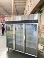 Congélateur commercial à 6 portes, haute capacité |   Acier inoxydable, système de refroidissement par air pour les restaurants, les hôtels et les supermarchés