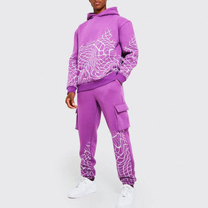 Survêtement de sport personnalisé en coton polaire de haute qualité sérigraphié Ensemble 2 pièces pour hommes - Product Image 2