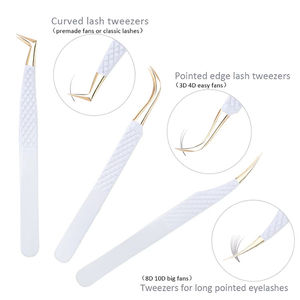 Pince à épiler en acier inoxydable imprimée avec logo personnalisé fabriqué au Pakistan pour cils à pointe incurvée - Product Image 3