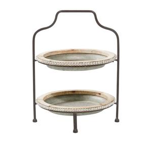 Modern Metal <b>Serving</b> <b>Tray</b> Foldable Stand for Easy Storage with Golden Stand <b>Black</b> Powder Coated Finished Top for Easy Storage - Product Image 4