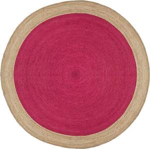 Tapis réversible tressé vintage en jute Boho tissé à la main tapis rond jaune beige écologique pour chambre à coucher à usage domestique - Product Image 6