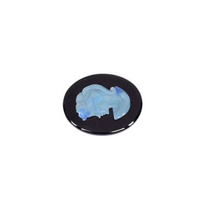 Camafeo de Ópalo Japonés Natural sobre Ónice Negro de 25x20 mm, Piedra Preciosa de 14.35 Quilates para la Elaboración de Joyas - Product Image 2